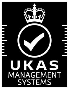UKAS Accreditation Symbol – white on black – Management Systems