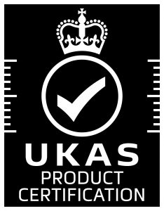 UKAS Accreditation Symbol – white on black – Product Certification